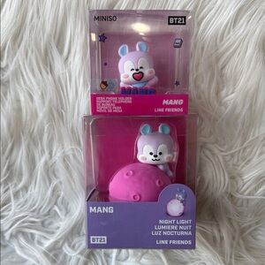 MINISO BT21 MANG Night Light and Phone Holder - Purple (BUNDLED)